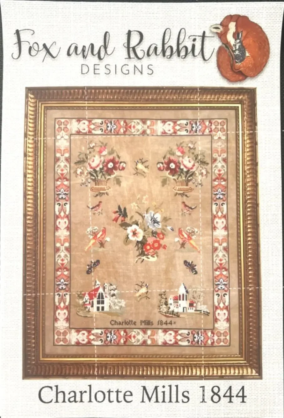 Fox and Rabbit Designs Charlotte Mills 1844 Sampler Cross Stitch Pattern